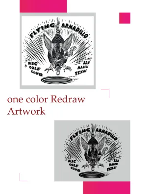 one-color vector artwork redraw for screen printing and branding in Austin, San Diego, Toronto, Berlin, and Melbourne